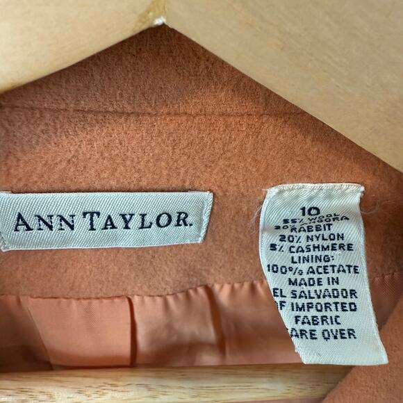 Ann Taylor Wool Angora Rabbit Cashmere Jacket Vintage Creamsicle 10 - Picture 5 of 5